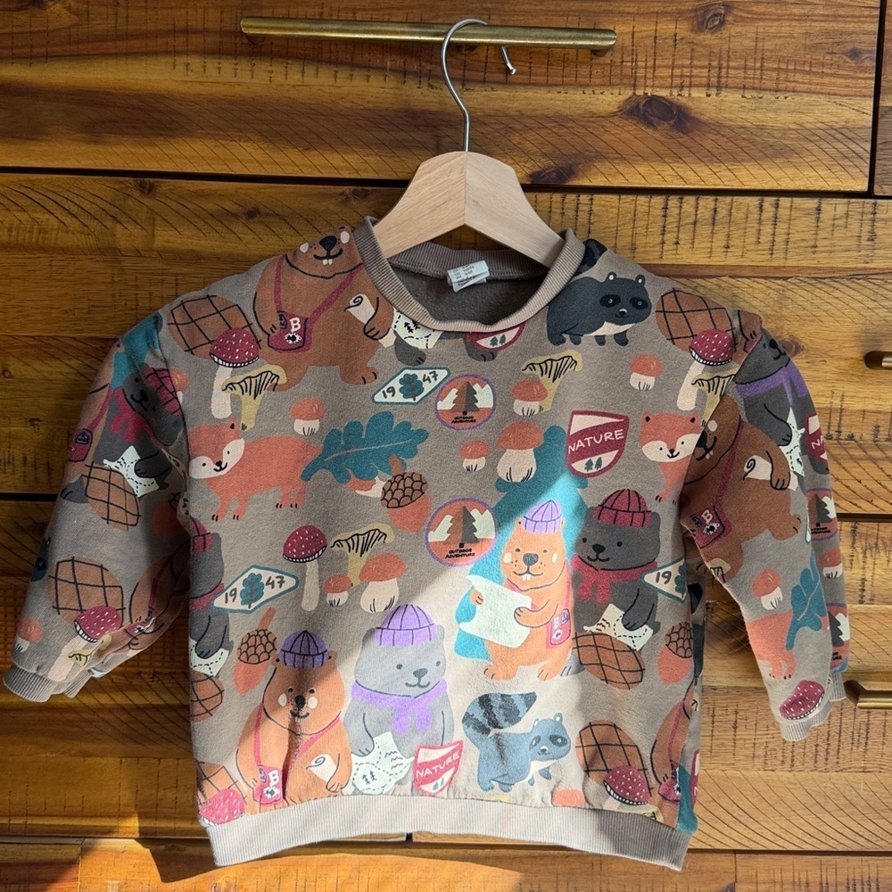 H&M Kids Animal Print Sweatshirt - Brown - Picture 2 of 4